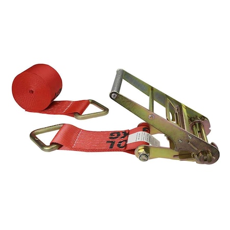 Us Cargo Control 4" x 30' Red Ratchet Strap w/ D Rings 8530DR-RED